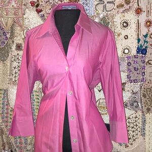 100% cotton 4 shelled buttons collard blouse